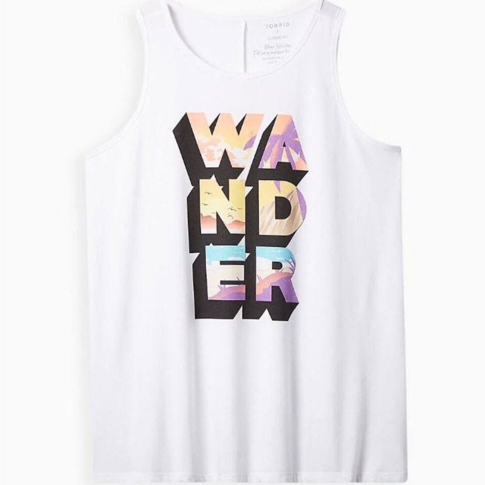 NWT Torrid Signature Jersey Everyday Crew Neck Tank Wander White Size 5